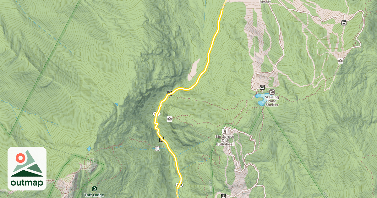 Map of Vermont Route 108 South