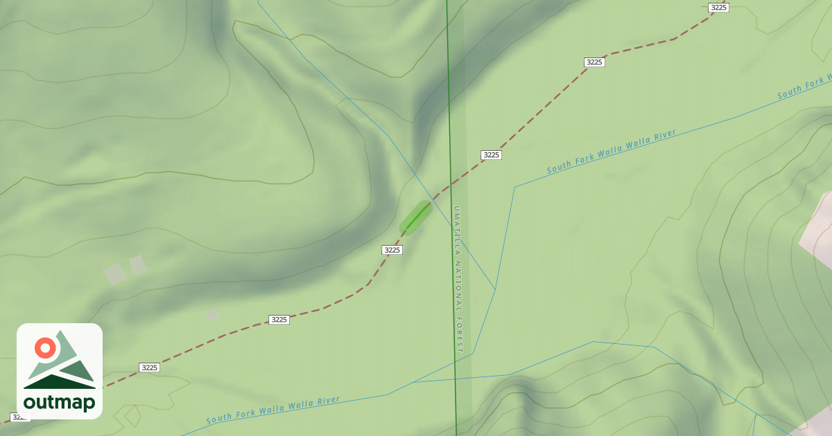 Map of South Fork Walla Walla Trail #3225
