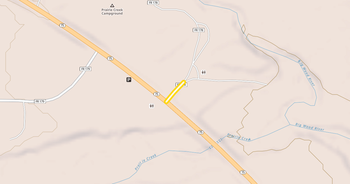 Map preview of Prairie Creek Roadside Rest