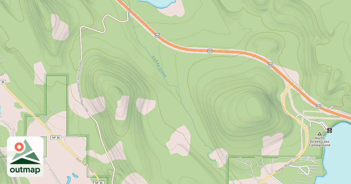 Map of DICKEY CREEK