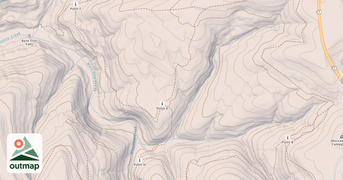 Map of MG GAP HOLLOW SPUR SOUTH