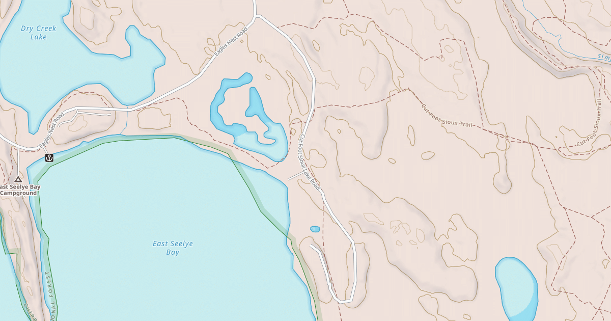 Map preview of CUT FOOT SIOUX LAKE ROAD
