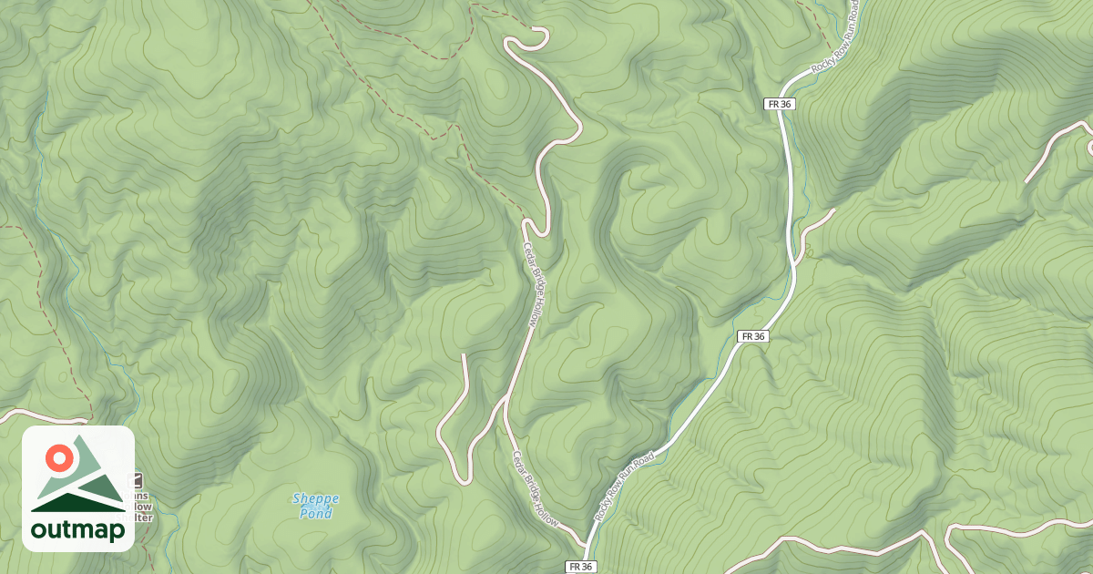 Map of CEDAR BRIDGE HOLLOW