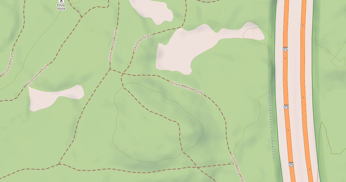 Map preview of Mountain Bike Loop/Silver Mine Road