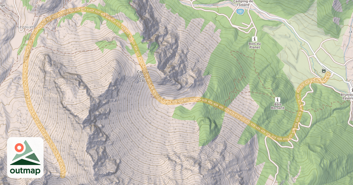 Map of Col du Cros — Brunissard