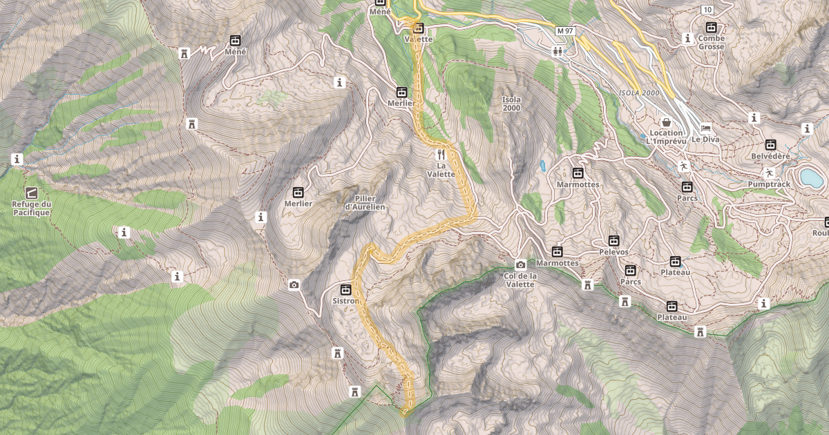 Map preview of Mont Saint-Sauveur — Isola 2000