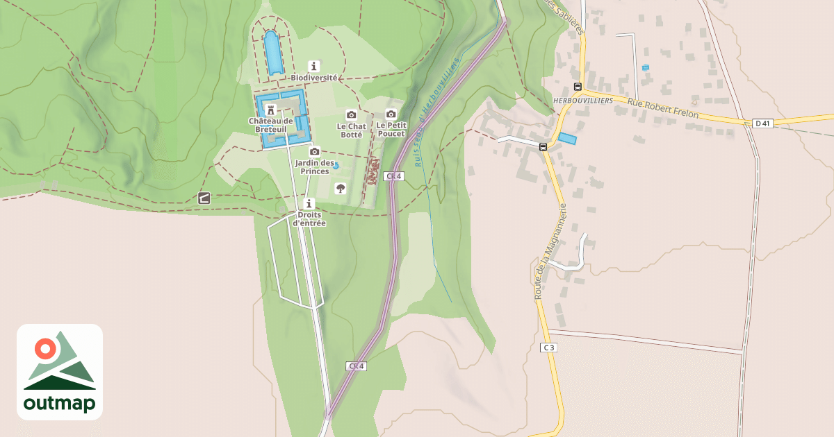 Map of Chemin Rural Numéro 4 de la Fillolière à Chevreuse