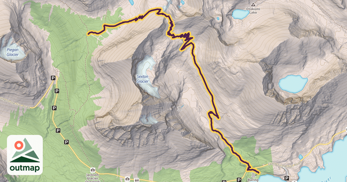Map of Siyeh Pass Trail