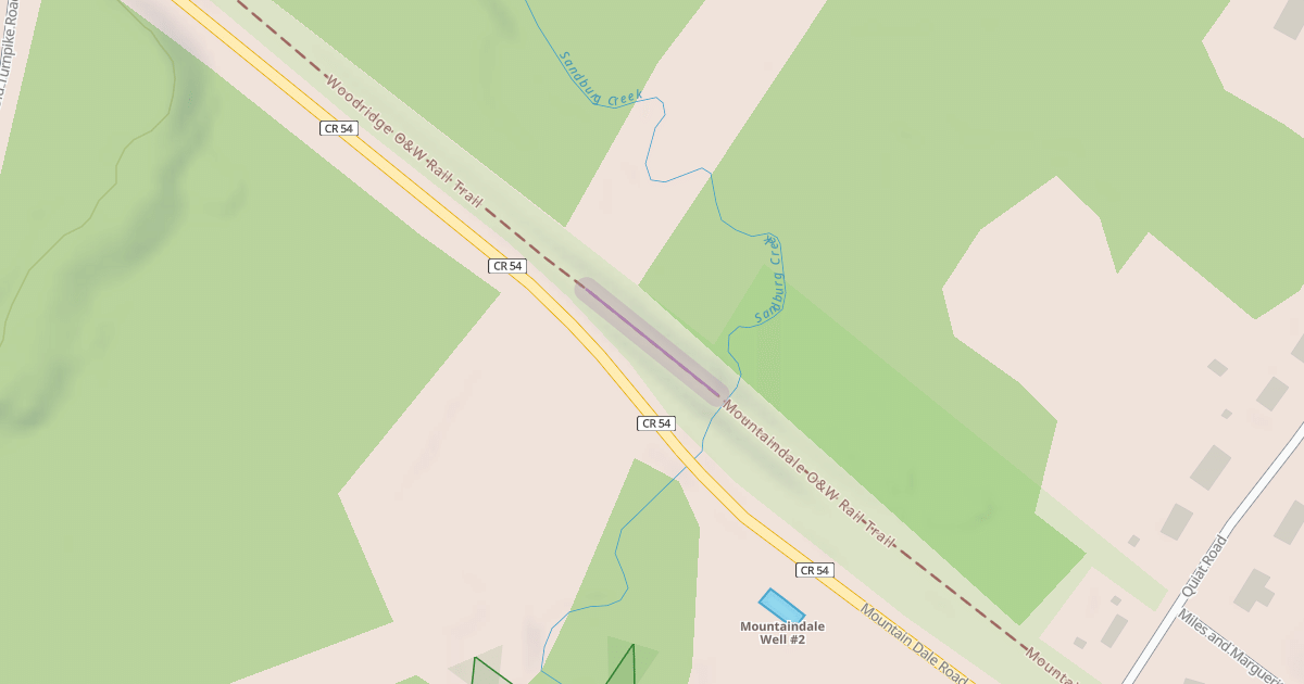 Map preview of Mountaindale O&W Rail Trail