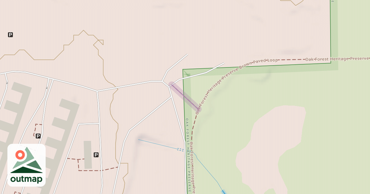 Map of Oak Forest Heritage Preserve Purple Paved