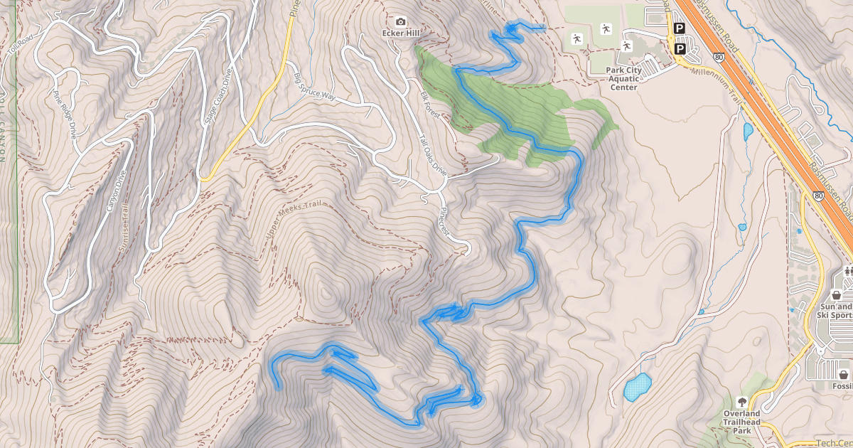 Map preview of Pinebrook Southeast Perimeter Trail