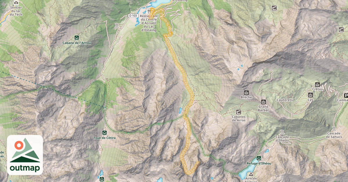 Map of Grand Barbat — Lac d'Estaing