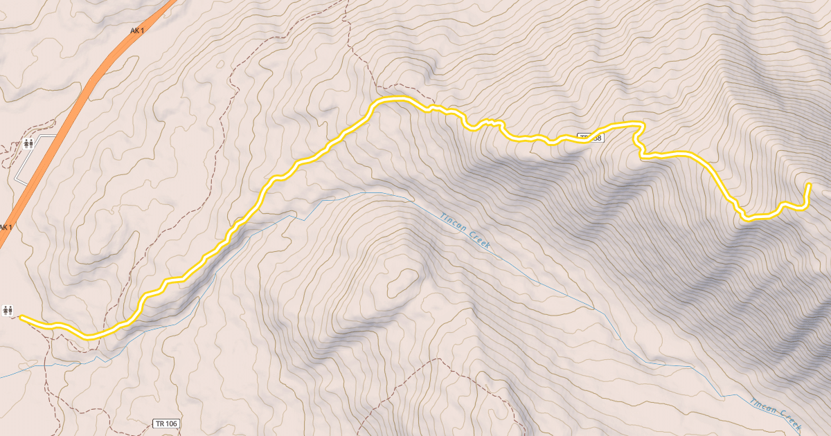 Map preview of Tincan Mountain Ski Trail