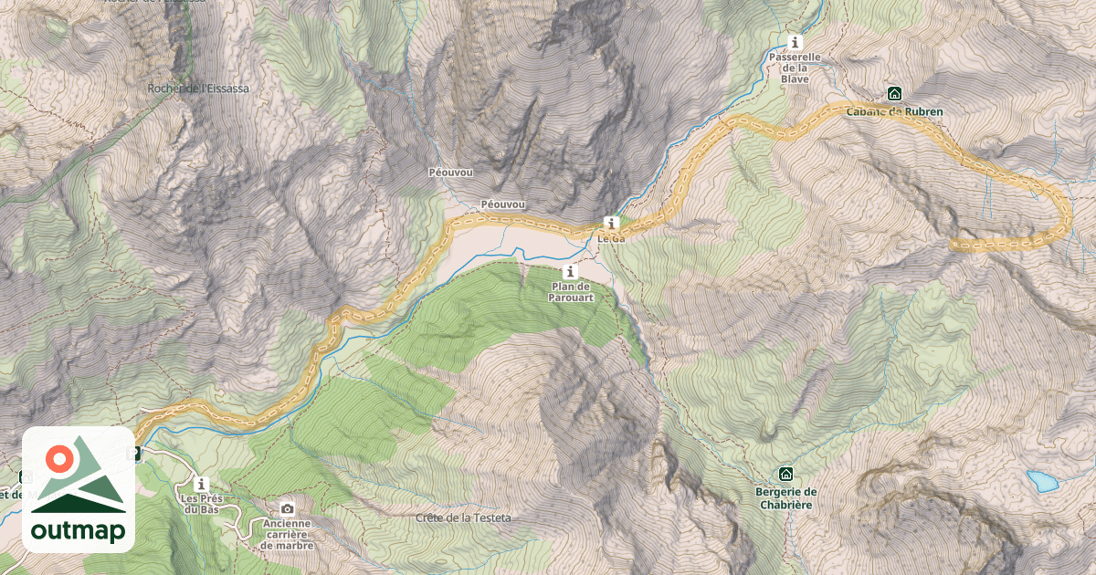Map of Tête de la Gavie — Maljasset