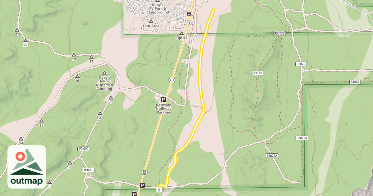 Map of Old Bryce Town Loop