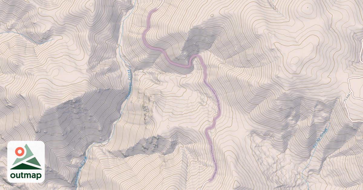 Map of Wilson Creek Divide Road