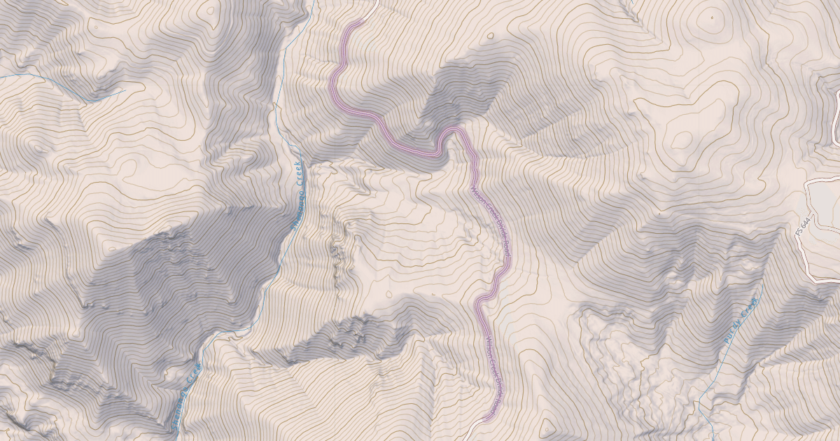 Map preview of Wilson Creek Divide Road