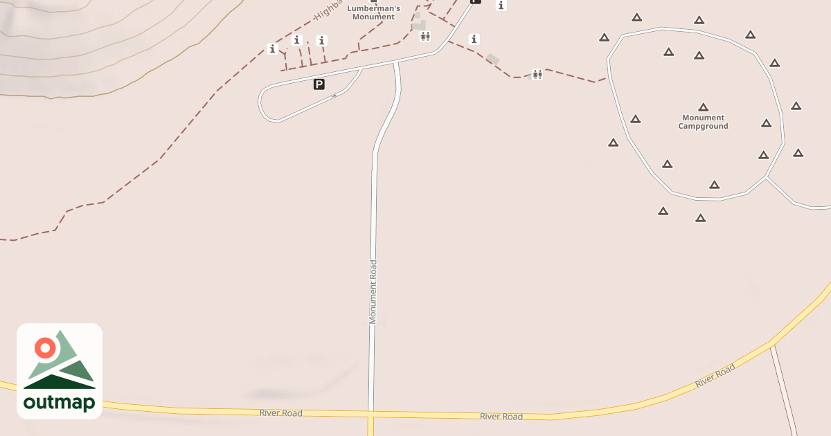 Map of LUMBERMANS  MONUMENT
