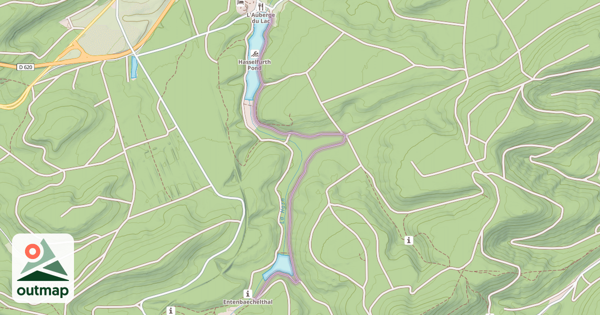 Map of Route Forestière de l'étang de Hasselfurth