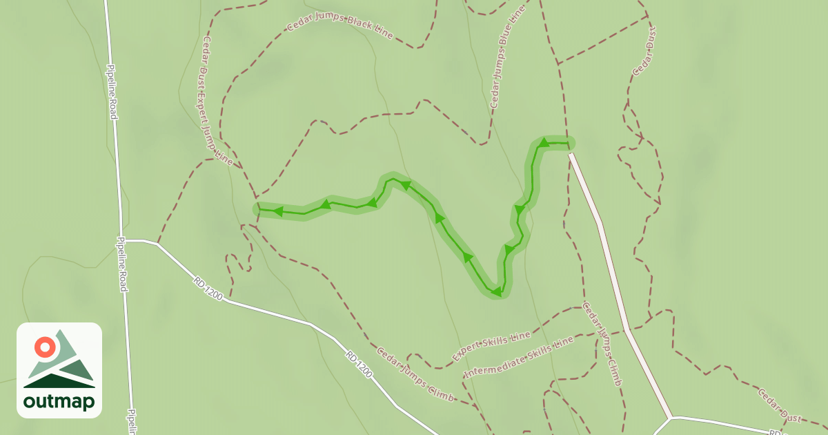 Map of Cedar Jumps Green Line