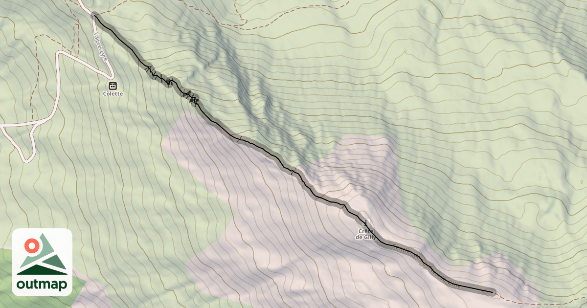 Map of Sentier des Crêtes de Gilly
