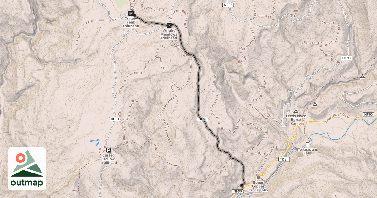 Map of Wright Meadow Trail