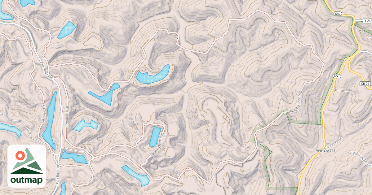 Map of Hanging Rock Loop