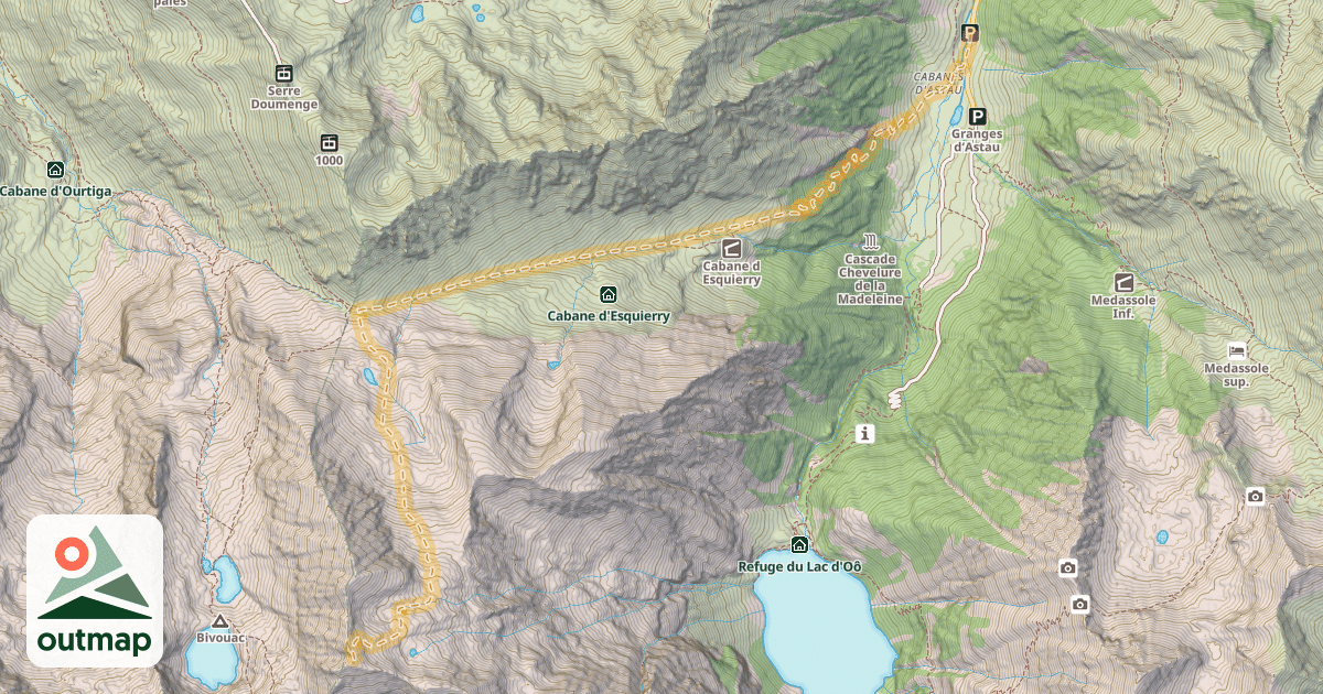 Map of Pic d'Espingo — Pont d'Astau