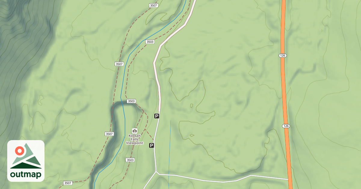 Map of KOOSAH FALLS