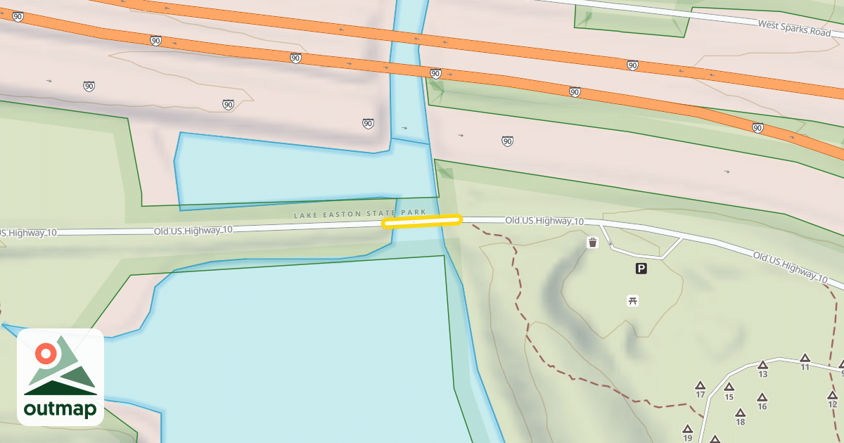 Map of Old US Highway 10