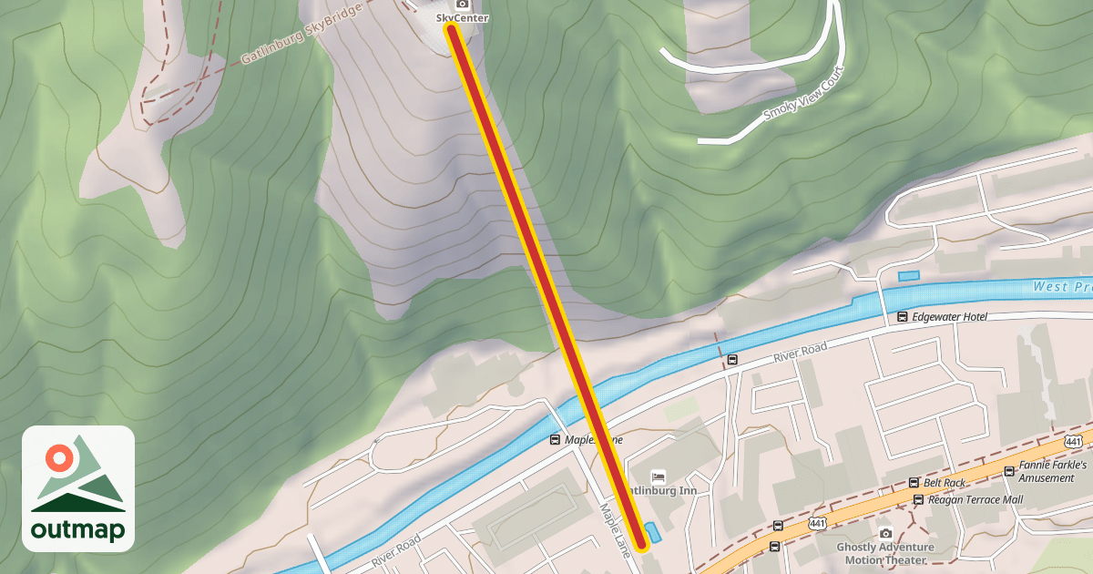 Map of Gatlinburg Sky Lift