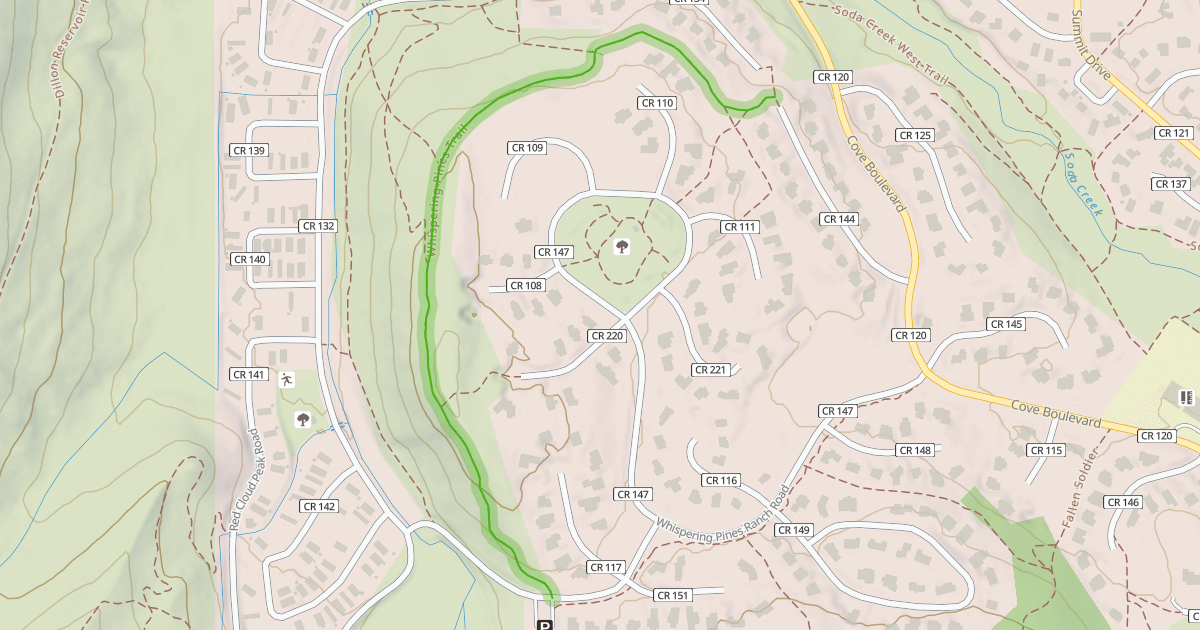 Map preview of Whispering Pines Trail