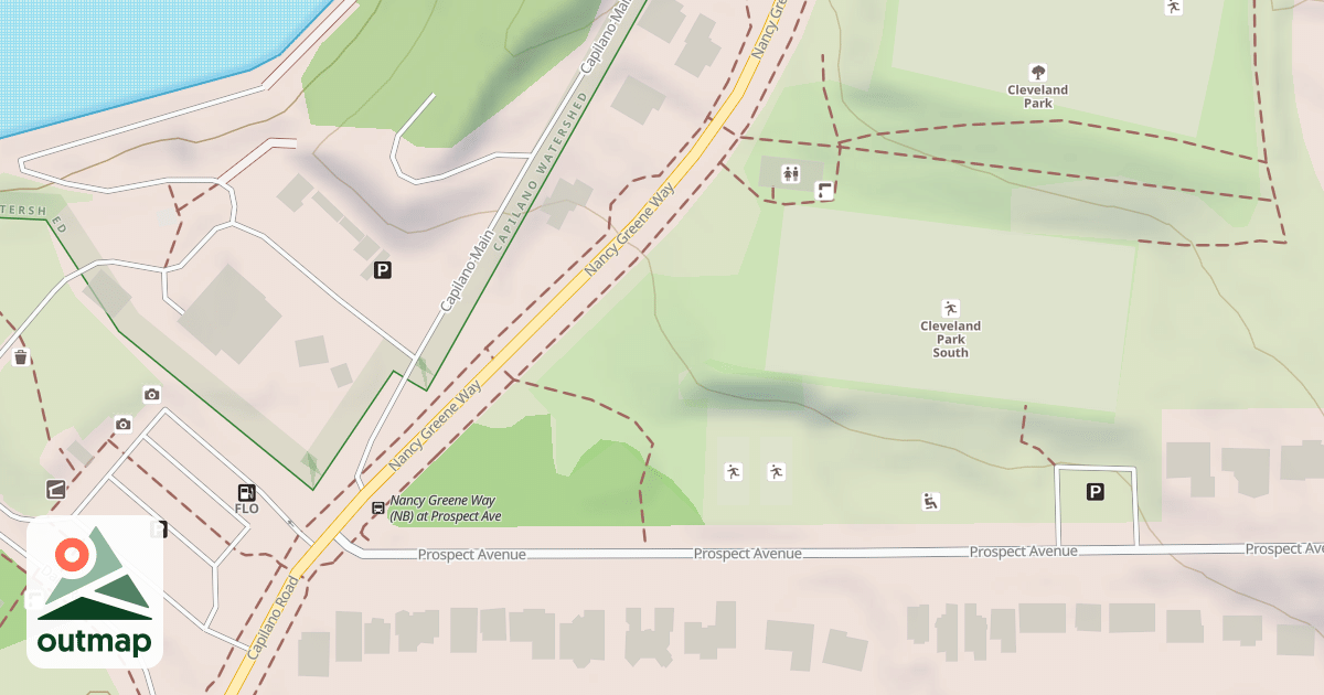Map of Cleveland Park Sled Run (South)
