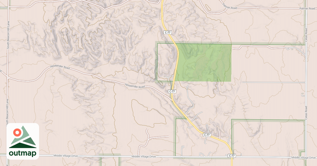 Map of Indian Gardens Orv Route