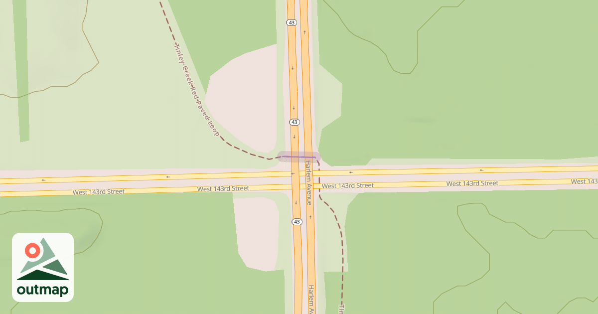 Map of Tinley Creek Red Paved Loop