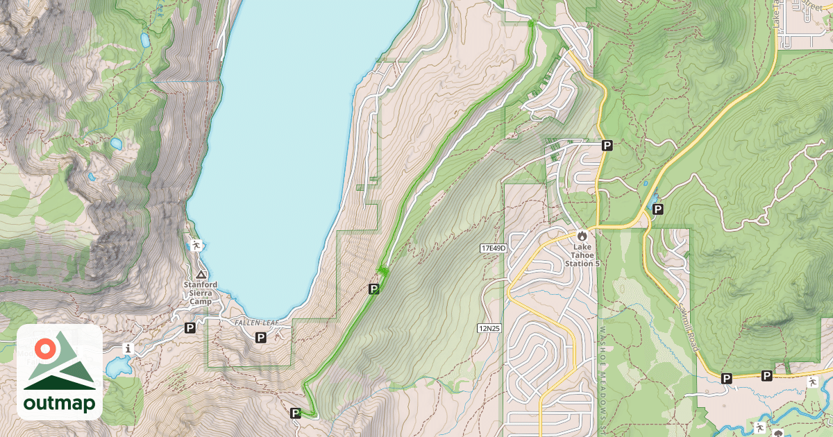 Map of Angora Ridge Trail
