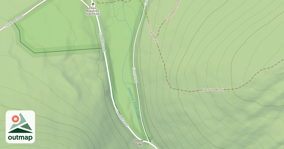 Map of Rothrock State Forest Seven Mountains Snowmobile Trails