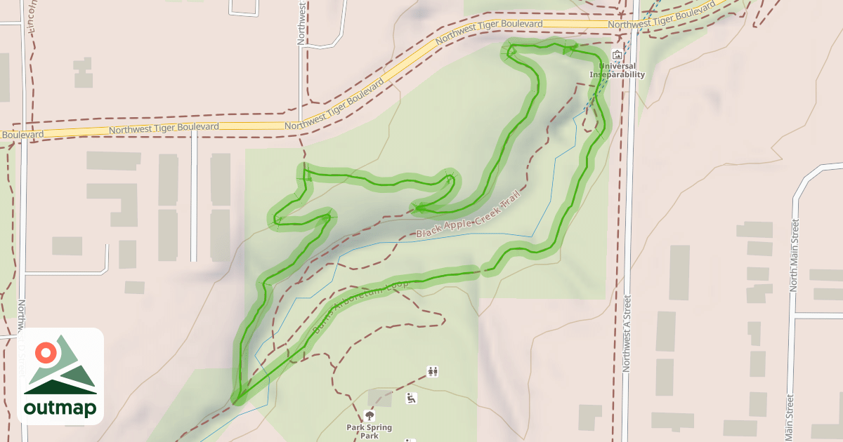Map of Burns Arboretum Loop
