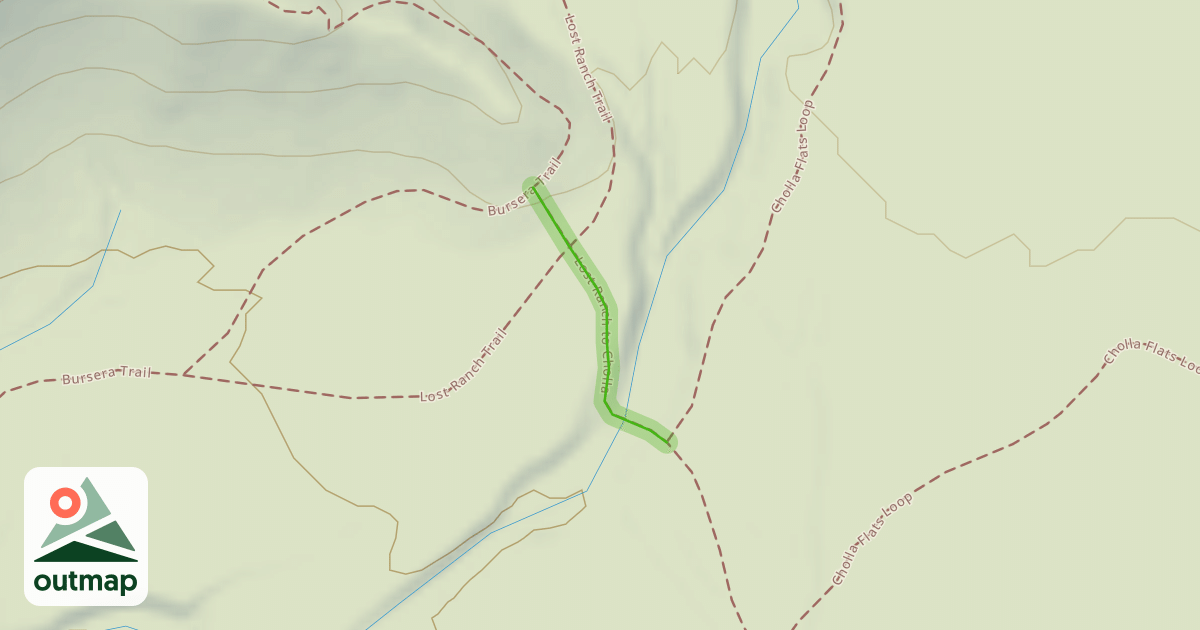 Map of Lost Ranch to Cholla