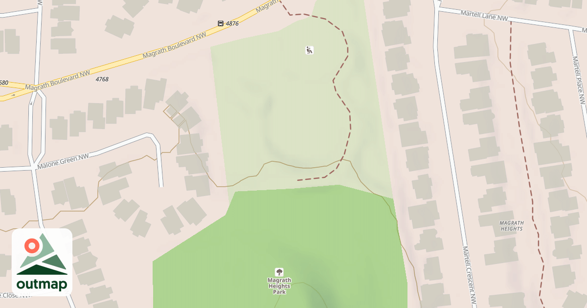 Map of Magrath Heights Park Sled Hill