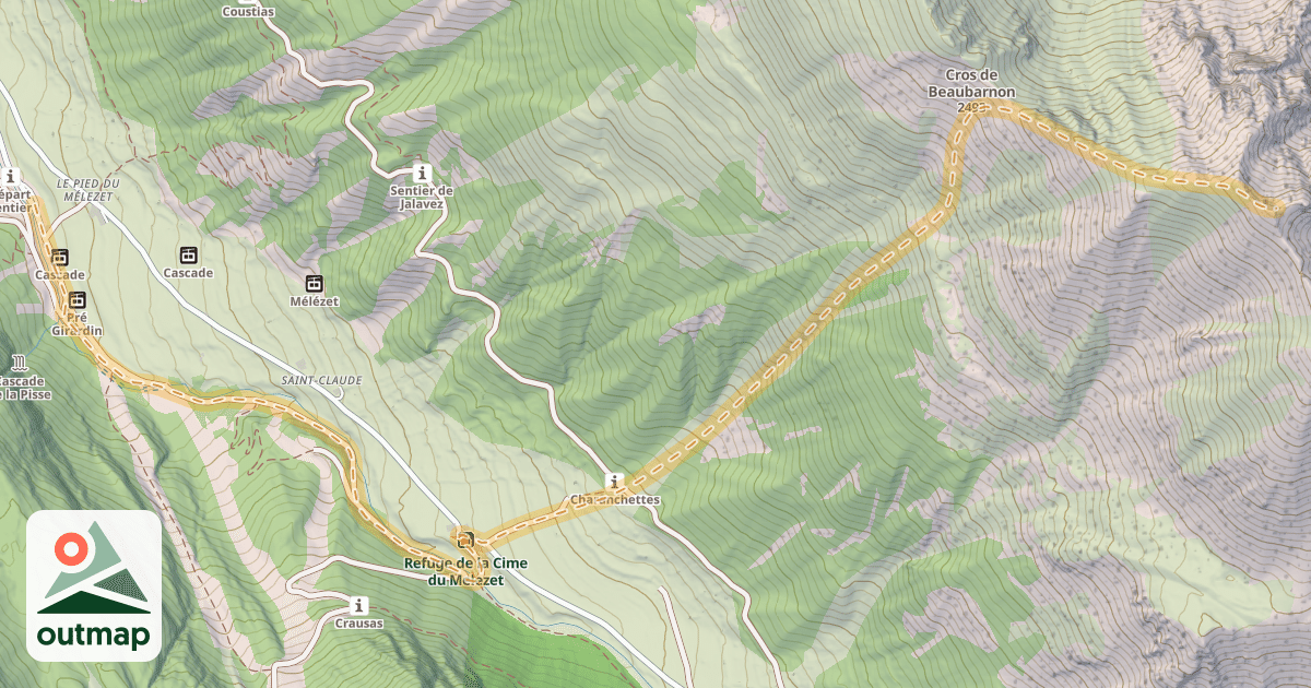 Map of Le Marcous — Pied du Mélezet