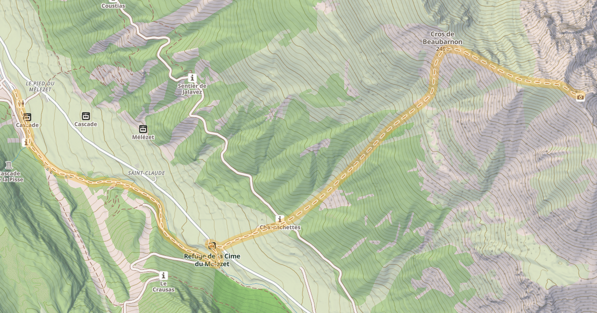 Map preview of Le Marcous — Pied du Mélezet