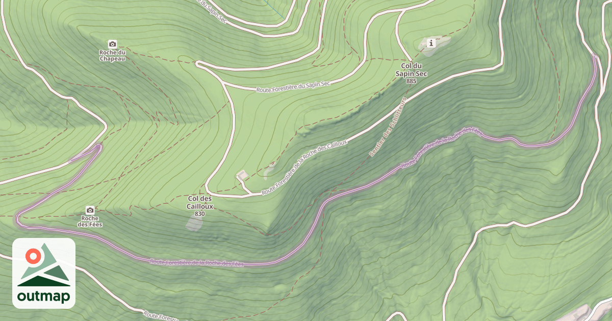 Map of Route Forestière de la Roche des Fées