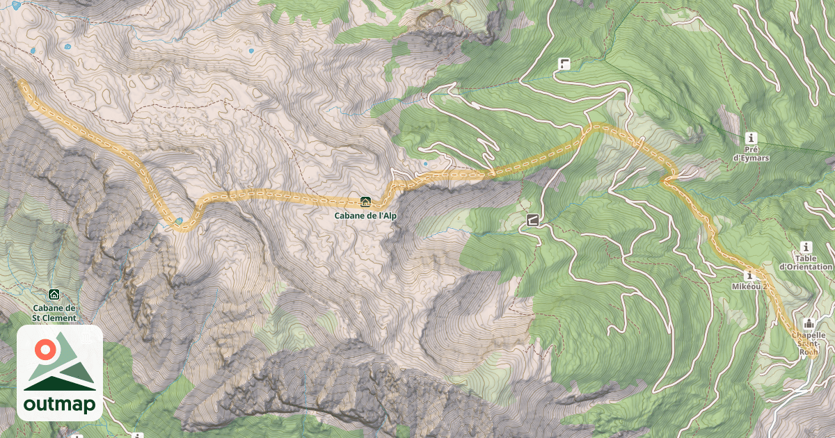 Map of Crête des Prénetz — Le Truchet