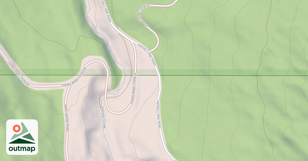 Map of HARVEY CREEK