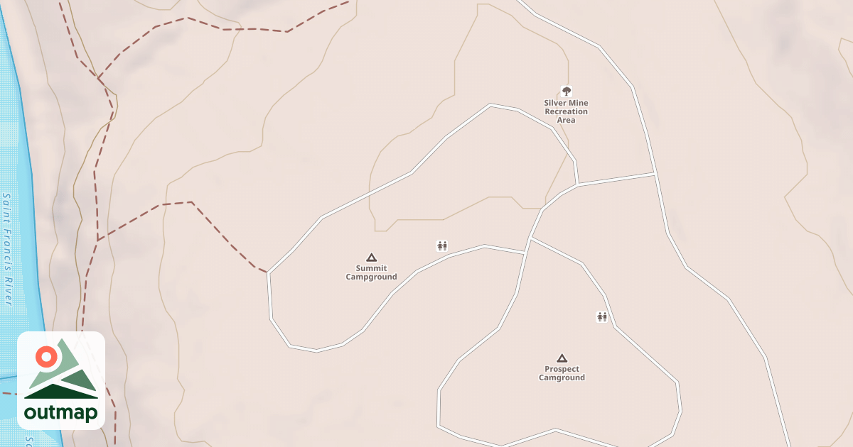Map of SILVER MINES REC AREA SPUR AA