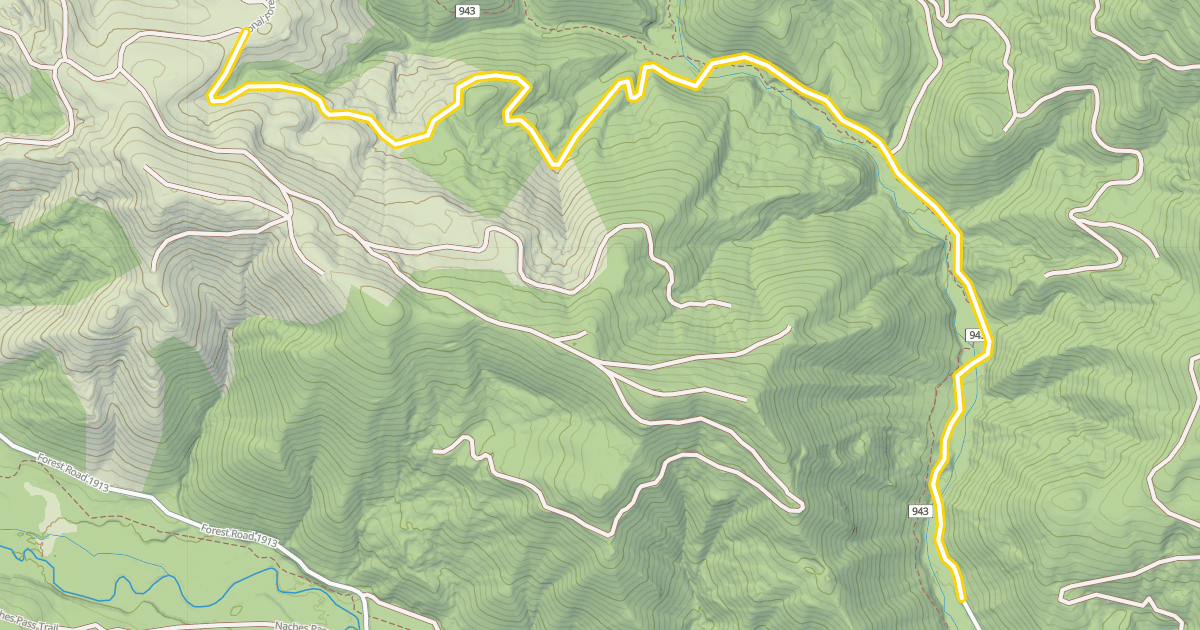 Map preview of National Forest Development Road 1911