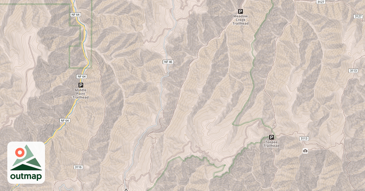 Map of Meadow  Creek  Trail
