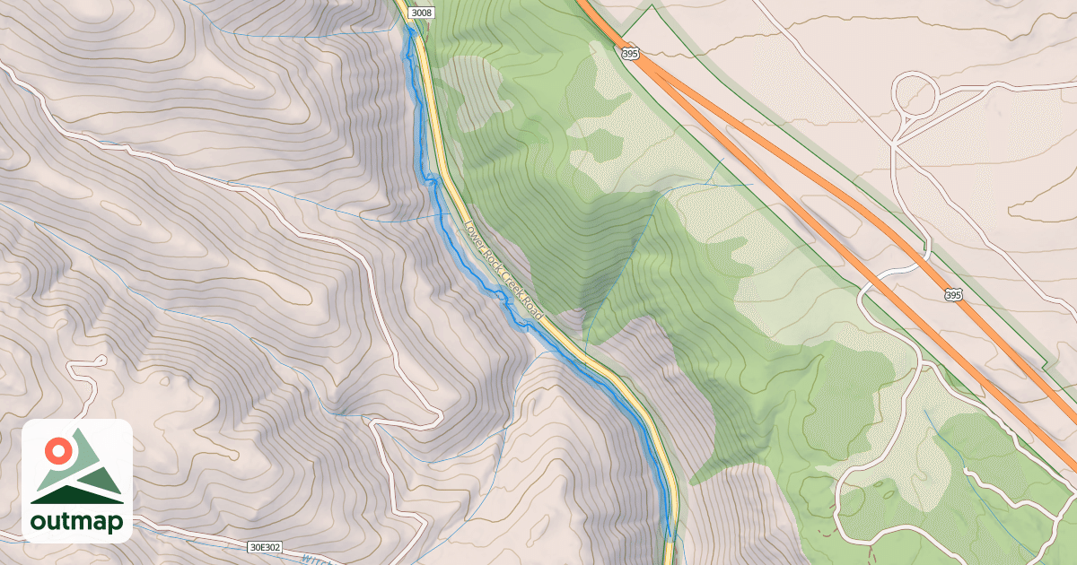 Map of Lower Rock Creek Trail