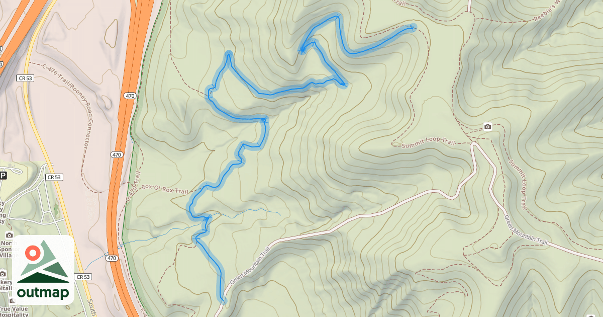 Map of Box O' Rox Trail